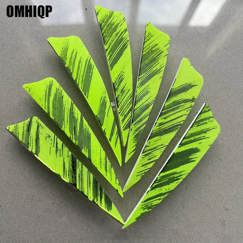 50pcs 3inch rechts/links Flügels child geschnitten Truthahn federn Fletches fluor zierende grüne Tinte Design Bogens chießen Bogen Jagd Zubehör