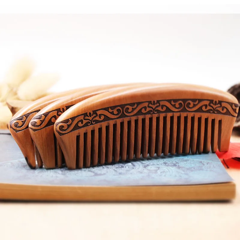 Natural Phoebe Wood Comb Anti-Static Hair Combs Hair Care Tool Hair Brush Combs for Hair Scalp Massage Brush Girl Hair Brush