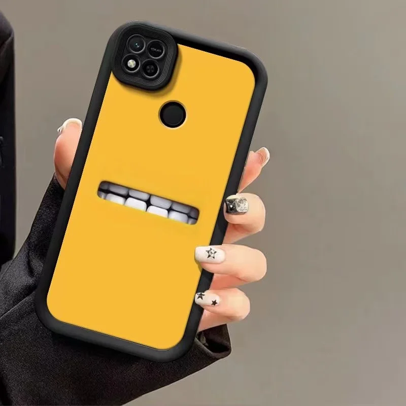 Funny teeth Silicone Case For Xiaomi Redmi 12 12C 10 10C 10A 9 9A 9C Camera Lens Portector Cover