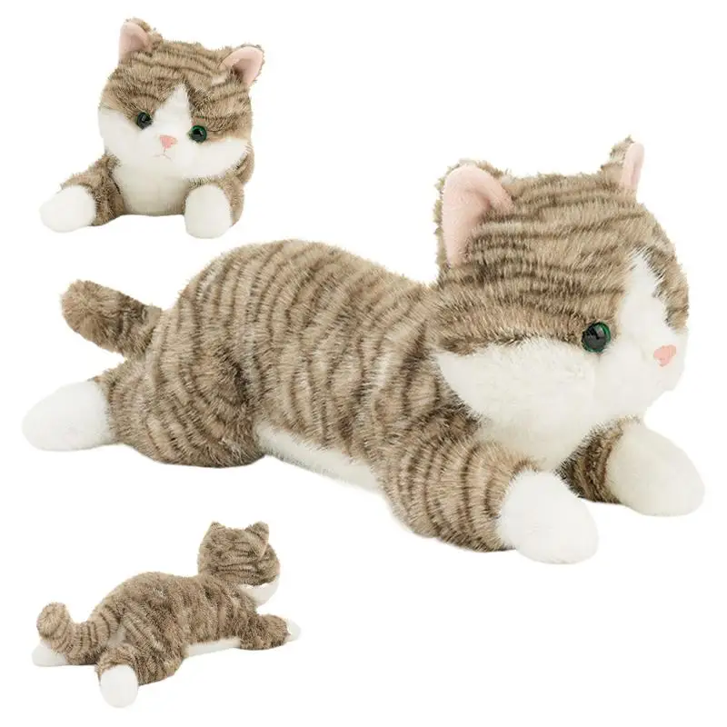 Stuffed Cat Plush Soft Cat Plush Toy Cute Lying Weighted Cat Stuffed Animal Multi-functional Cat Nap Plush Stuffed Animals For