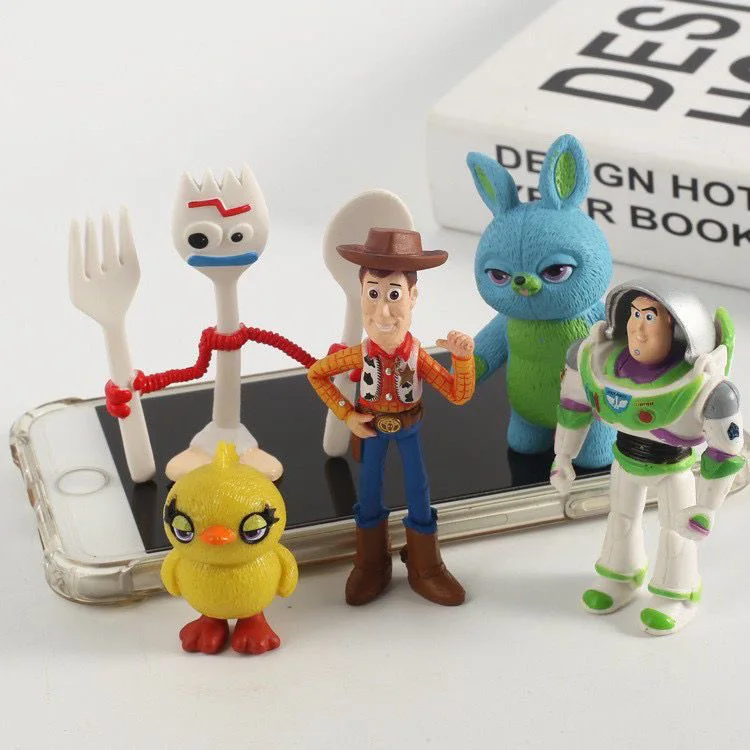 7 unids/set Toy Story 4 figuras de acción de juguete Woody Jessie Buzz Lightyear Forky Pig Bear Figura modelo muñeca estatuilla niño regalo de cumpleaños