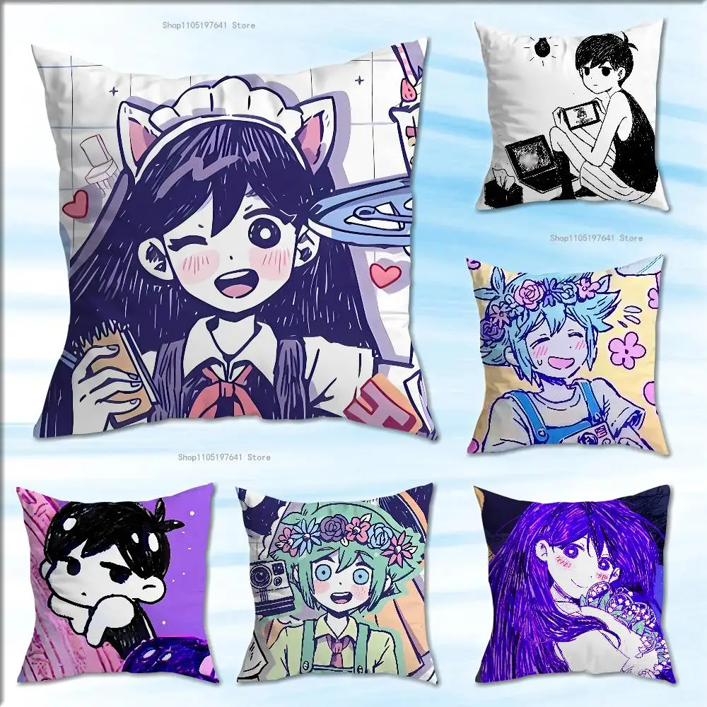 

Game O-Omori Sunny and Mewos Pillow Case cute cartoon anime peripheralsBedroom Sofa Decorative Cushion Cover Soft Cushion Cover