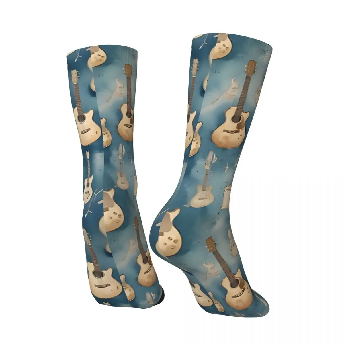 Crazy compression Musical Guitar Style Pattern Sock for Men Harajuku Quality Pattern Crew Sock Novelty