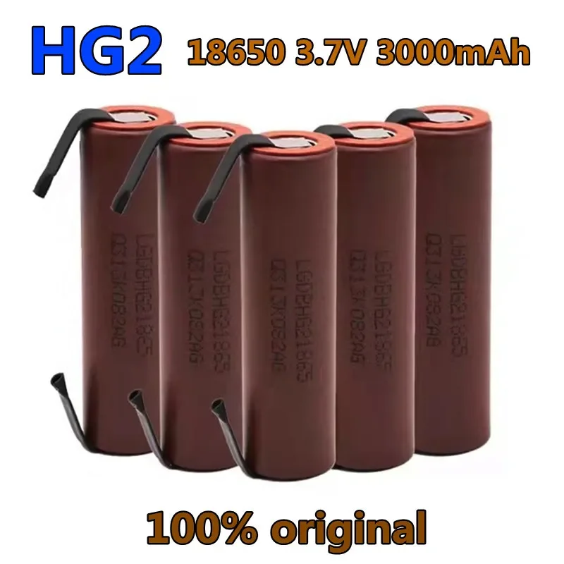 100%.Original.recargable.HG2-Batería. De Litio,3,7 V, 3000mAh,Para.18650.30A, Juguetes,Linterna, Herramientas..