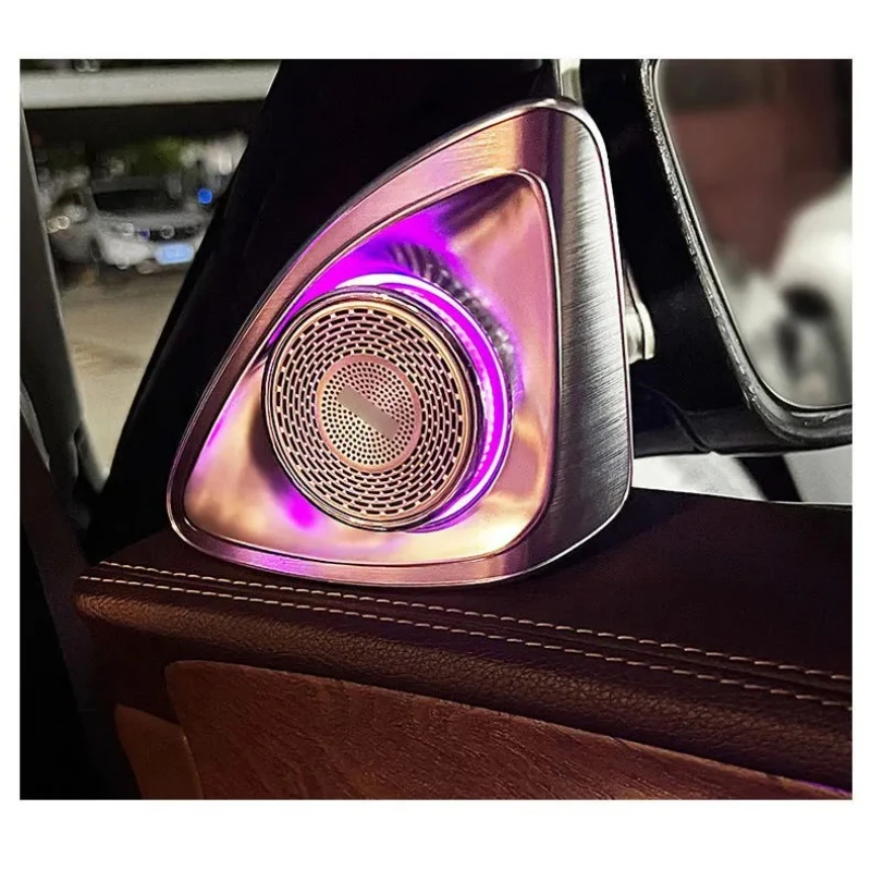 For Mercedes-Benz 4D Rotating Tweeter Speaker C GLC E S-class W213 W205 W222 W223 X253 RGB Led Luminous Car Speaker Horn Refit view 5