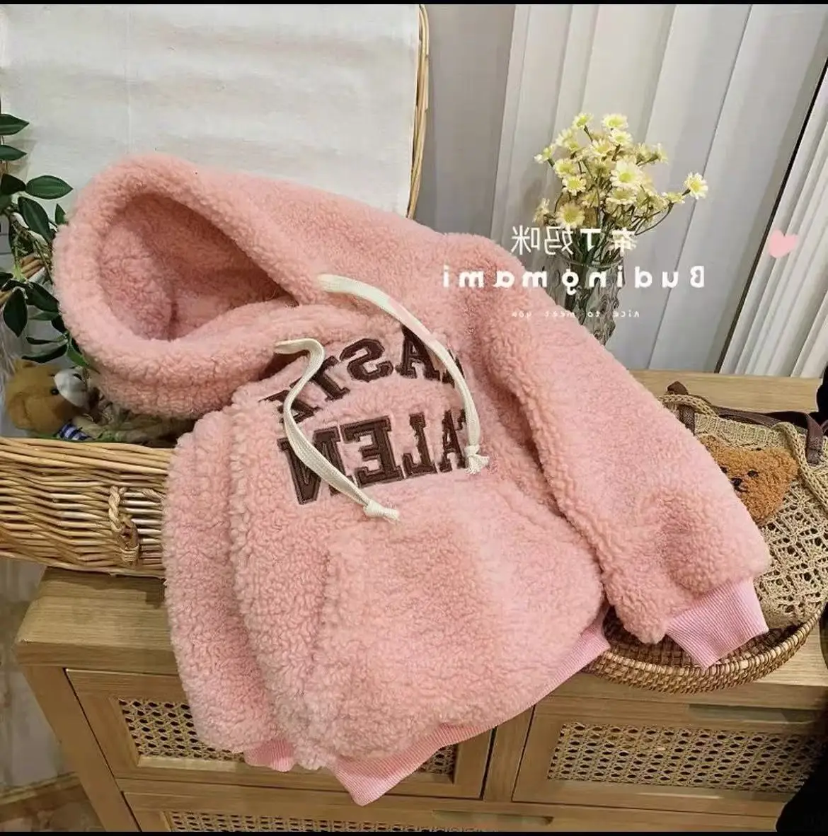 

Kids Girls' Winter Set Children's Velvet Thick Hoodie Coat Lamb Wool Thick Bottom Pants Two-piece Set 80-130CM