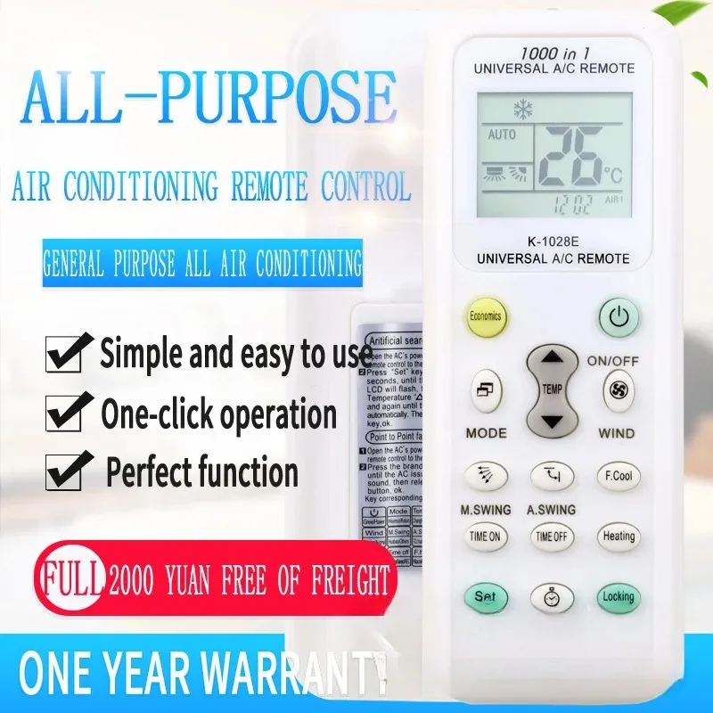 Universal K-1028E Low Power Consumption K-1028E Air Condition Remote LCD A/C Remote Control Controller