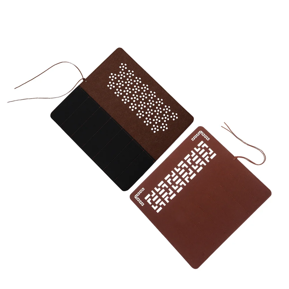 

2pcs Brush Pouch: Hollow Out Felt Roll Up Paint Brush Holder For Calligraphy Oil Watercolor Pencil Storage Artist Stationery Bag