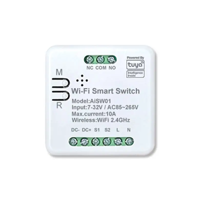 

Умный Wi-Fi выключатель A47U с управлением через приложение Tuya, миниатюрный модуль с функцией самоблокировки, 10А, модуль DIY-выключателя Smart Life