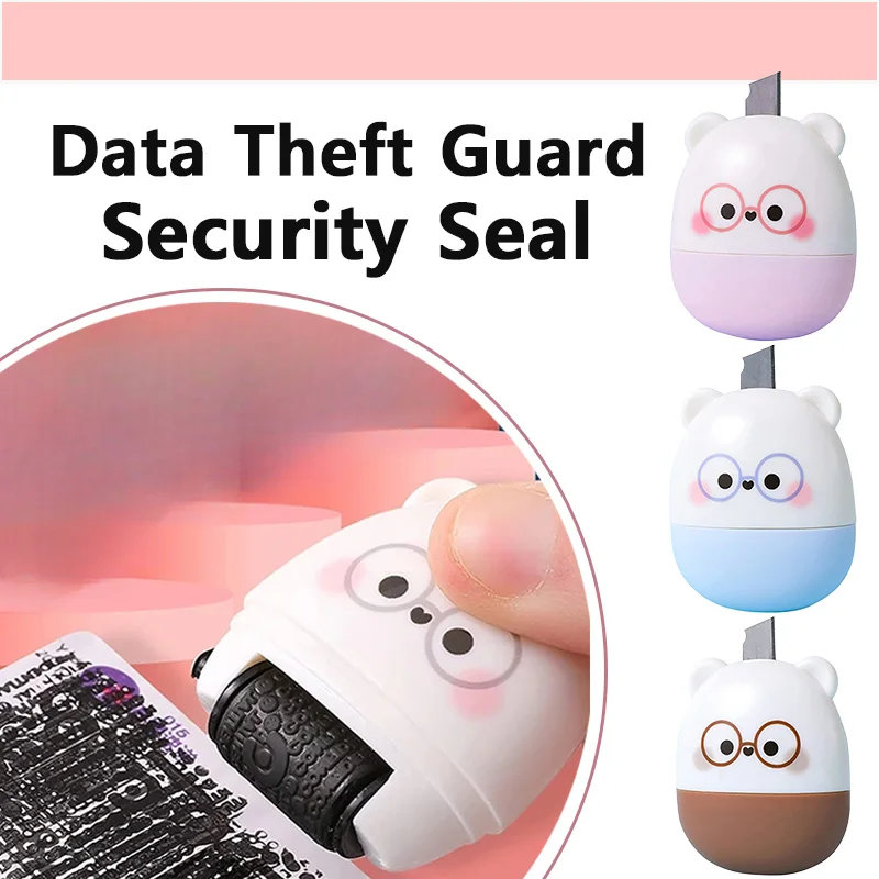 Data Protection Roller Stamp Remove Courier Information Portable Information Coverage Messy Code Confidential Data Security Seal