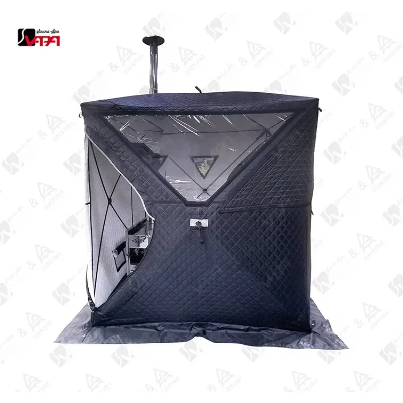 Portable Outdoor Camping Sauna Tent Kit With Sauna Stove Pine Wood Bench For Home Backyard Sauna