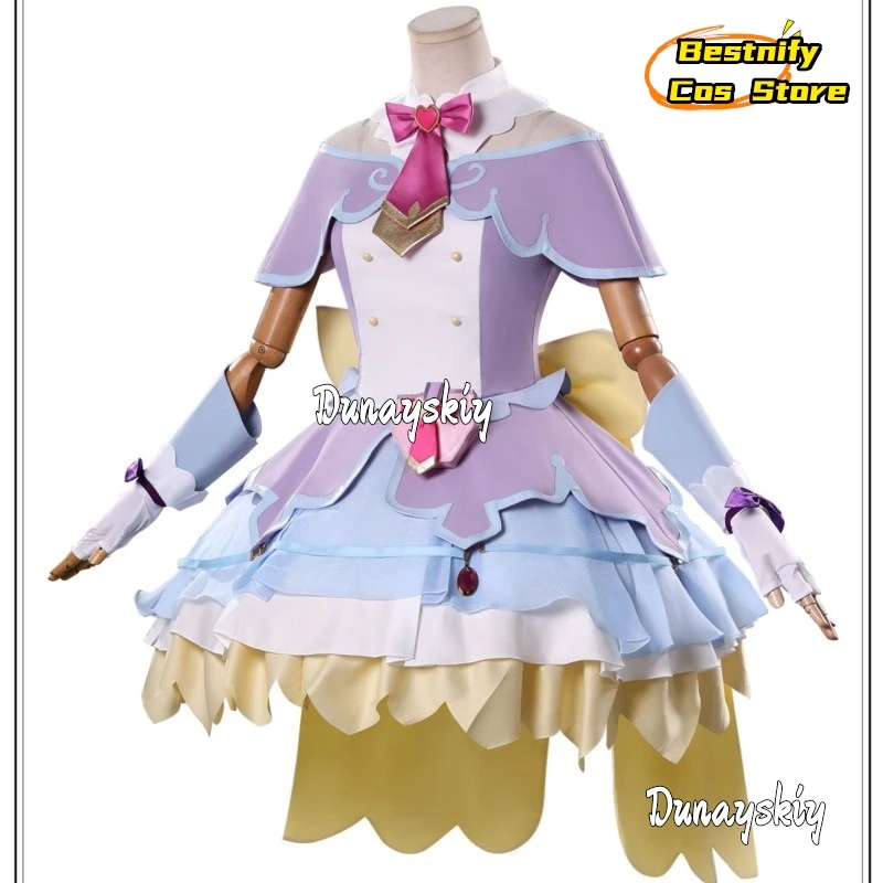 Bestnify Cos*/Star Detective Precure Cure Answer Akechi Anna Cosplay Costume Purple Lolita Dress Wig Set Combat Suit Carnival