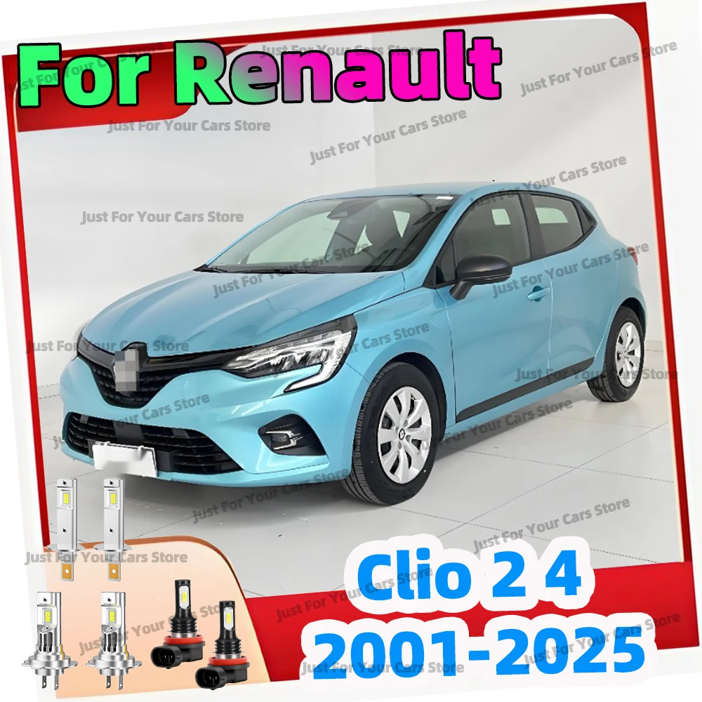 

2/6x автомобильные лампы для Renault Clio 2 хэтчбека Van Clio 4 2001-2025 гг., автомобильные фары 6000K, противотуманные фары CSP 3570, головка лампы 12 В