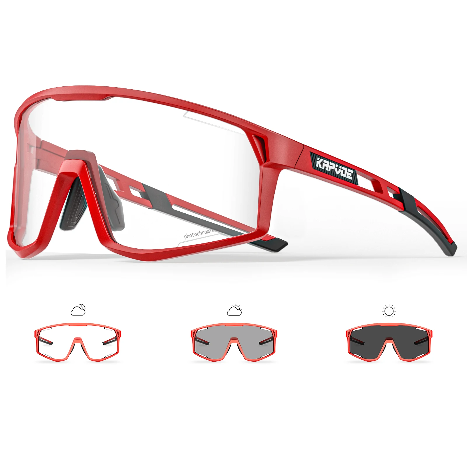 Kapvoe Nieuwe Outdoor Meekleurende Fietsen Zonnebril Mannen Vrouwen MTB Bril UV400 Fiets Brillen Sport Wandelen Racefiets Bril