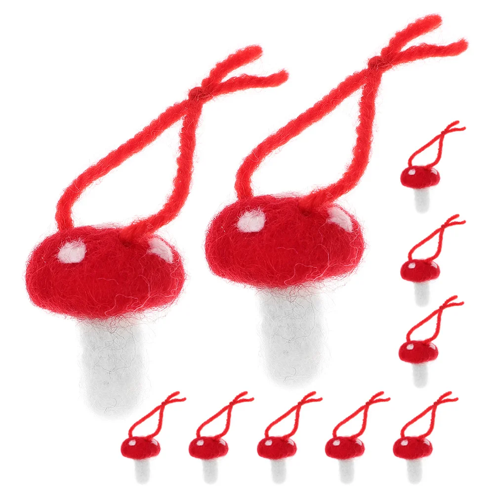 

10Pcs Mushroom Shaped Felt Ornaments DIY Craft Supplies for Hair Accessory Headdress Garland Decoration Material