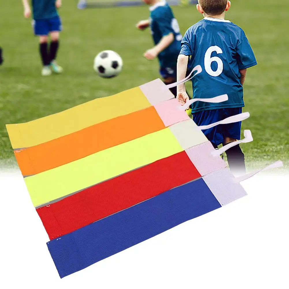 5 Farben Fußball Fußballspiel Kapitän Armband Paste Zubehör Fußball Armbänder Fußball Fußball Armbinde Match D7F4