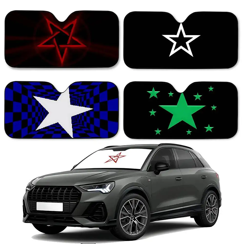 

Five-pointed Star Car Sunshade Curtains Sun Shade Sunshade Seat Cover Off-Road Truck Accessory Set Steering Car Van SUV Gifts