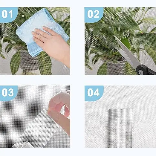 مقاوم للماء نافذة شاشة شريط لاصق ذاتية اللصق ديكور المنزل صافي التصحيح مكافحة الحشرات البعوض شبكة كسر ثقوب إصلاح ملصقات #4