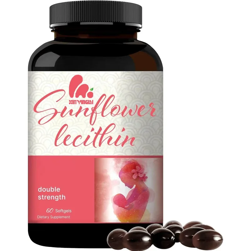 Lecitina de girasol 2400 mg, 60 cápsulas ricas en fosfatidilcolina - sin soja, sin gluten