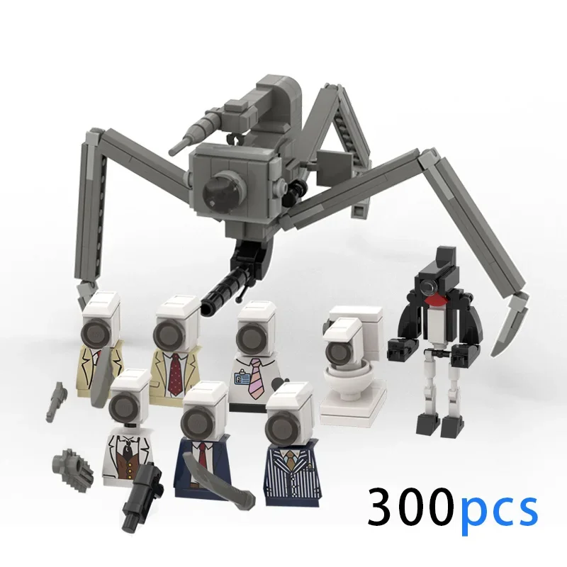 MOC Skibidi Toilet Action Figures Building Blocks Set For Kids Titan TVMan Spider Construction Boys Toys Christmas Gifts