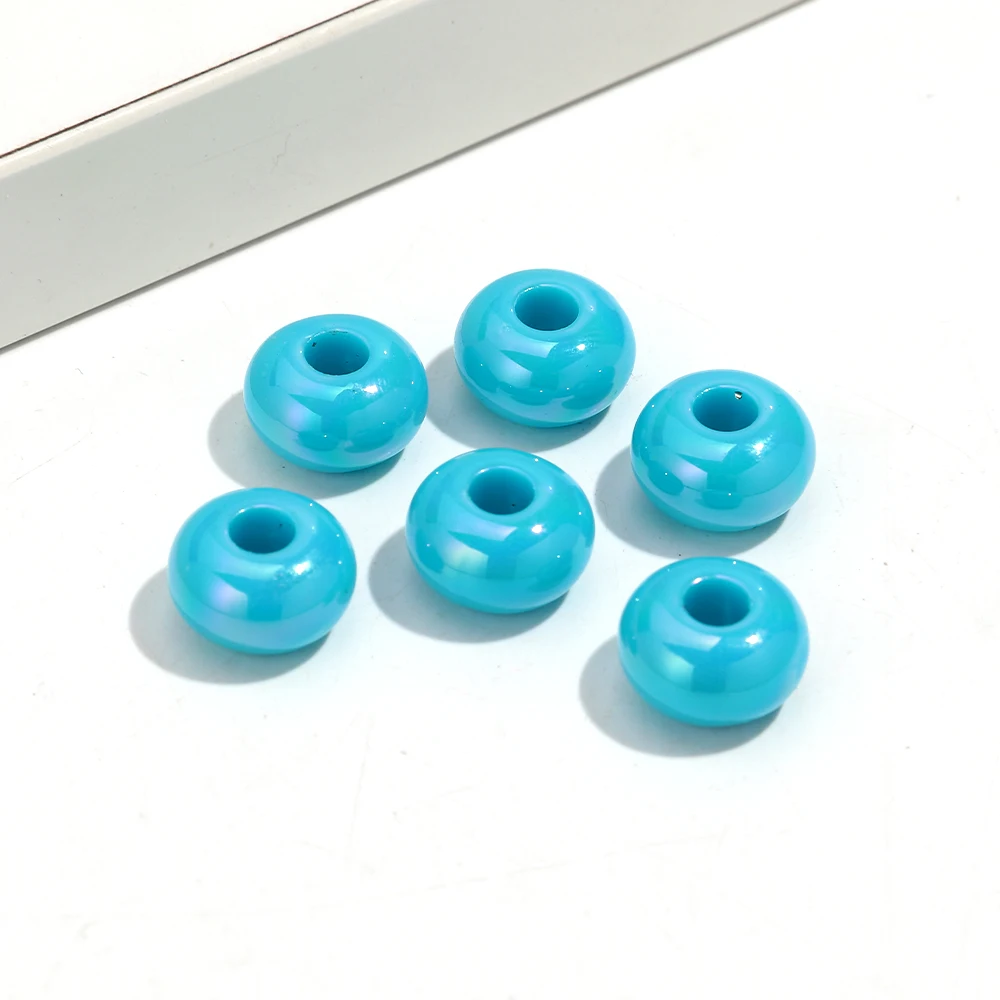 20 stks 14mm AB Effen Kleurrijke Hars Acryl Abacus Losse Spacer Kralen voor Sieraden Maken DIY Armband Ketting Decor accessoires