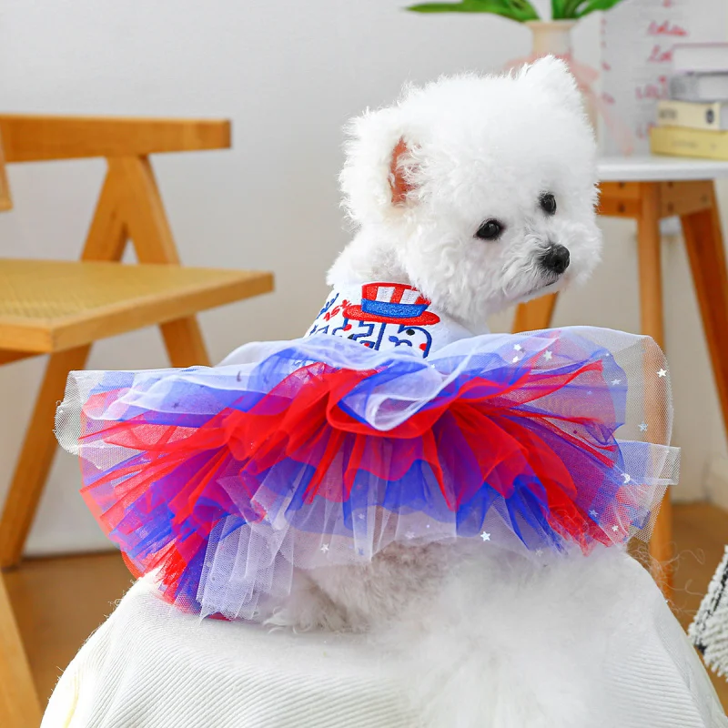 

Pet Dog Clothes for Small Medium Dogs, American Style Tulle Dress Puppy Outfit, Pet Circle Supplies Pet Apparel
