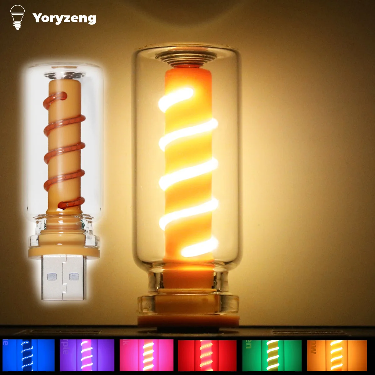 Touch Dimmable USB LED Filament Light Bulbs Touch Dimming Control Portable Night Lights Colorful For Home Bedroom Bar Decoration