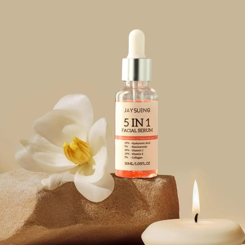 5-in-1-Gesichtsserum, 30 % Vitamin C, feuchtigkeitsspendend, aufhellend, Anti-Falten-Aging, Niacinamid, Hyaluronsäure, Gesichtsserum, Hautpflege, 30 ml – Detail 1