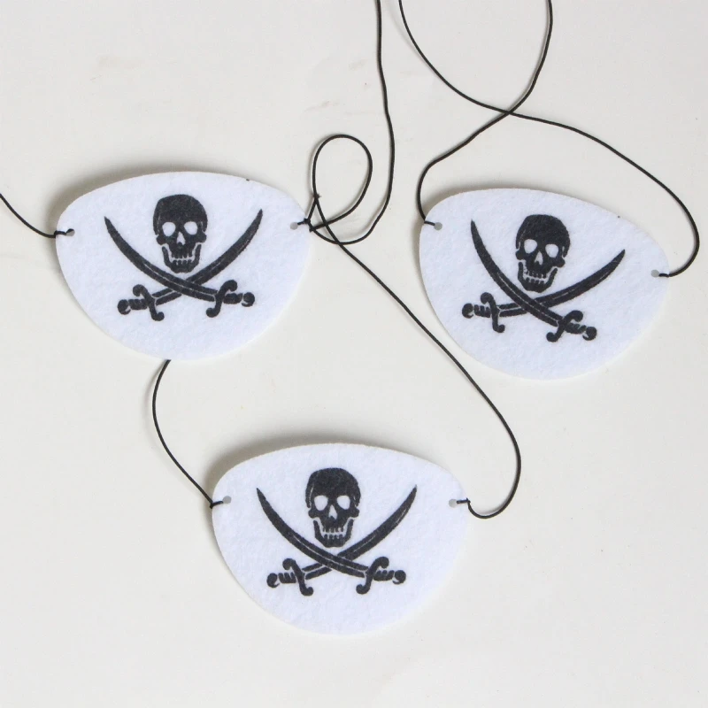 12Pcs Felt Pirate Eye Skull Eye Skeleton Captain Eye Mask Pirate Theme Decor Dropshipping