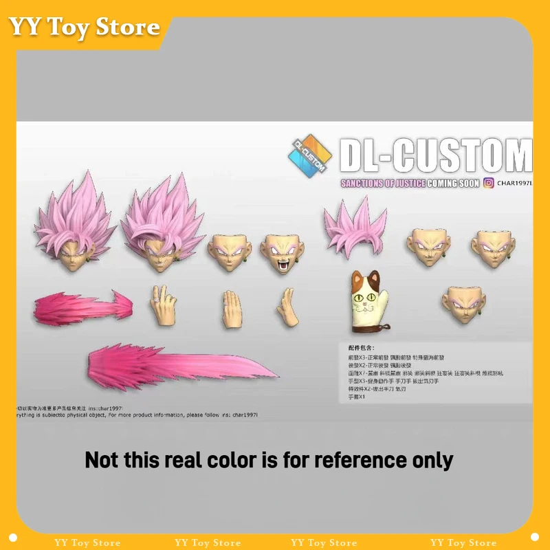 

New Dl Custom Dragon Ball Z Action Figure Super Saiyan Son Goku Black Zamasu Head Accessories Anime Figures Model Gifts Toys ﻿