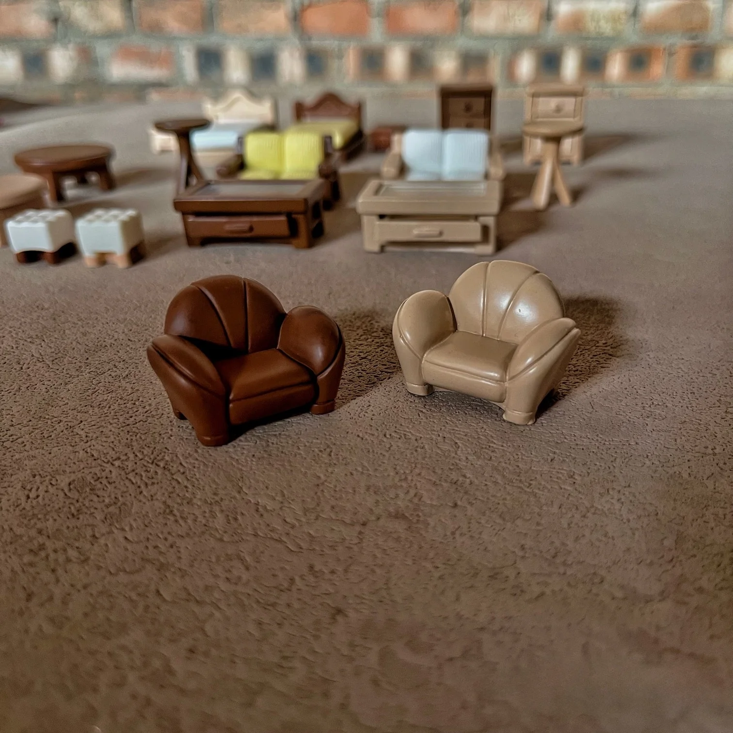 Miniature Scene Model Simulation Furniture Resin Craft Tea Table Desk Chair Props for Photography Decoration Living Room