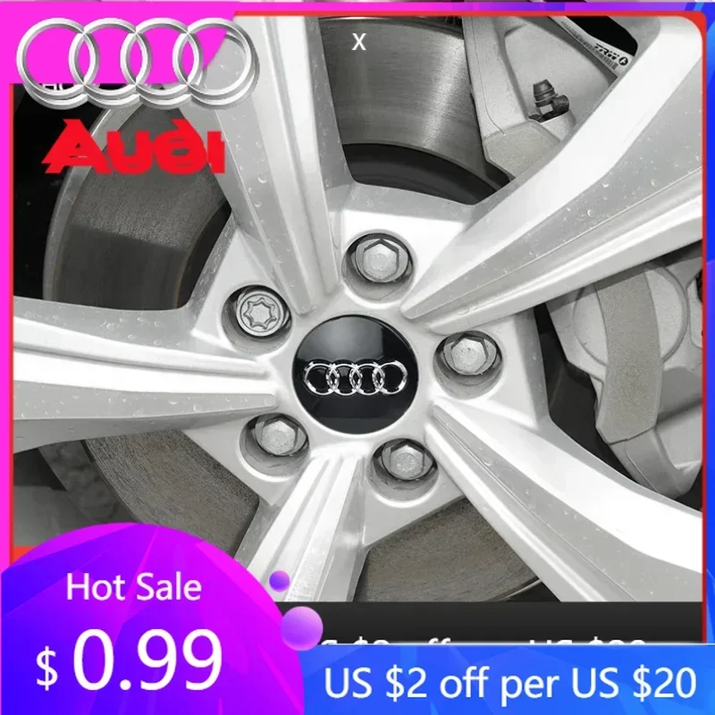 

Новые колпаки на колеса для Audi, 4 шт., 68 мм, центральные заглушки для дисков, эмблема-накладка для Audi S-Line, TT, Q2, Q3