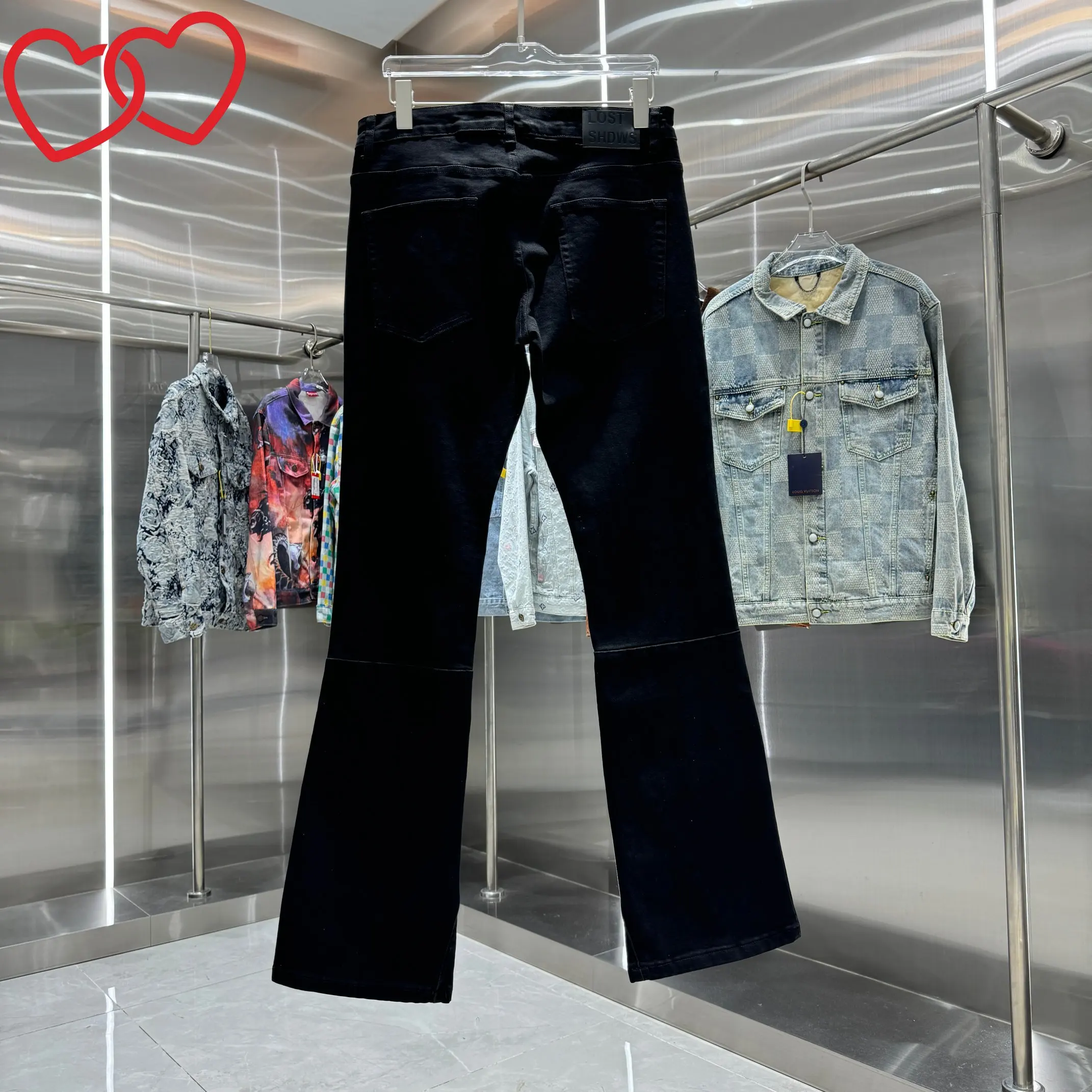 Celana Jeans LOST SHDWS Kasual Pria Fashion Celana Panjang Stretch Serbaguna Gaya Jalanan Celana Denim Lostshdws Model Kaki Lurus