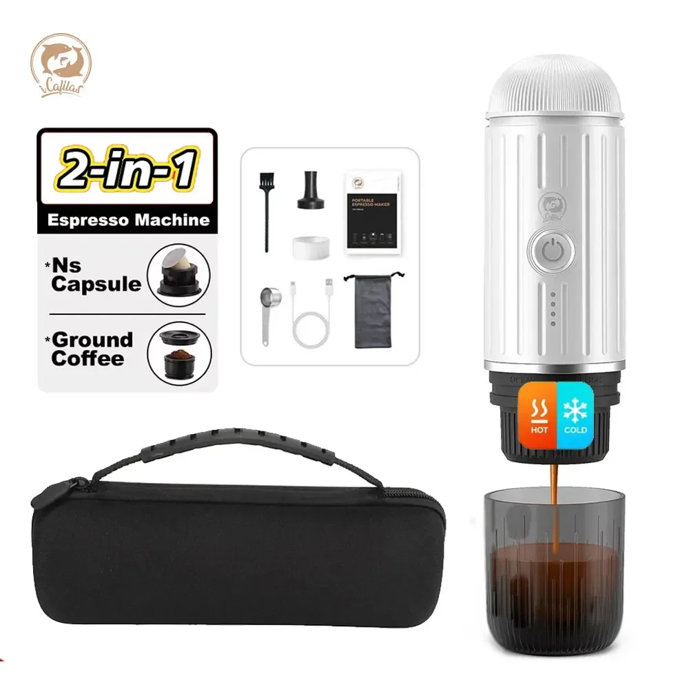 Portable Coffee Machine Wireless Electric Espresso Maker Fit Pod &Coffee Powder for Outdoor with Travel bag/CE,RoHS,UL/19BAR