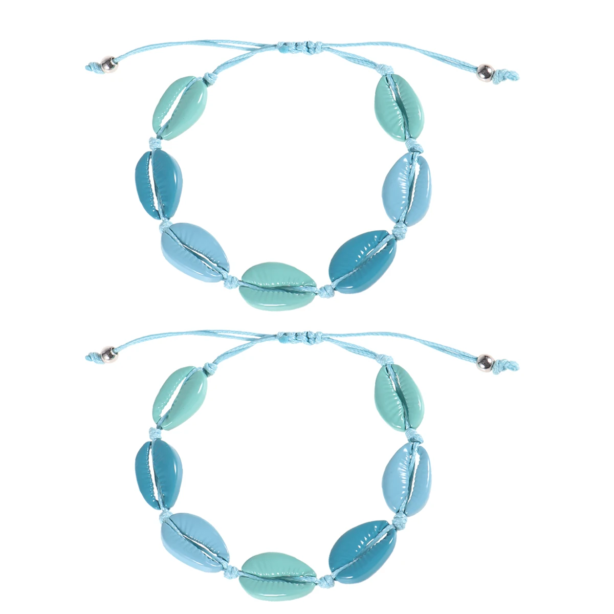 

2 Pcs Shell Bracelet Rope and Woven Bohemian Beach Style Hand Jewelry Elegant Hawaii Sea