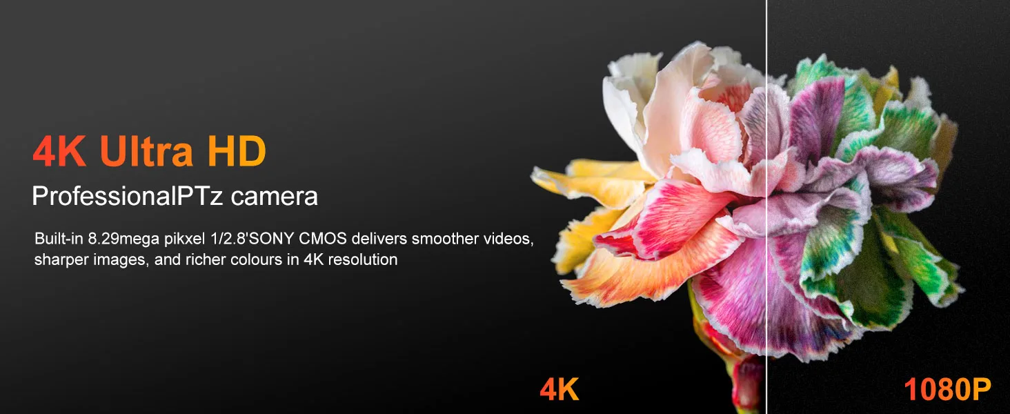 Runpu 4K/30fps Conference Camera PTZ Video 20X Zoom Ai Tracking Ptz NDI Camera USB HDMI LAN POE For Educate Live Business Meetin