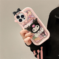 Cool Cute Kuromis Phone Case for IPhone 16 15 14 13 12 11 7 8 6 X XR XS plus Pro Max 3D Bow-knot Little Monster Lens Silicone