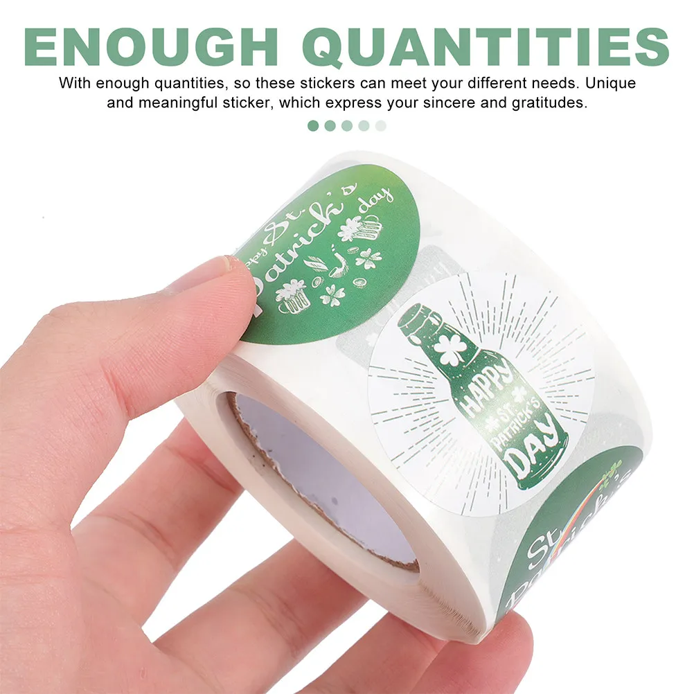 

2pcs 2 Rolls St Patrick'S Day Stickers Round Sealing Labels For Gift Wrapping Envelope Decor Holiday Party Favor Irish Festival