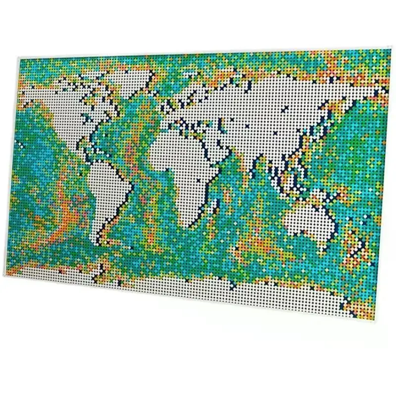 IN STOCK Creative 61203 99007 11695pcs Crafts World Map Ornament Mosaic Model Building Blocks Bricks Kids Christmas Gifts 31203