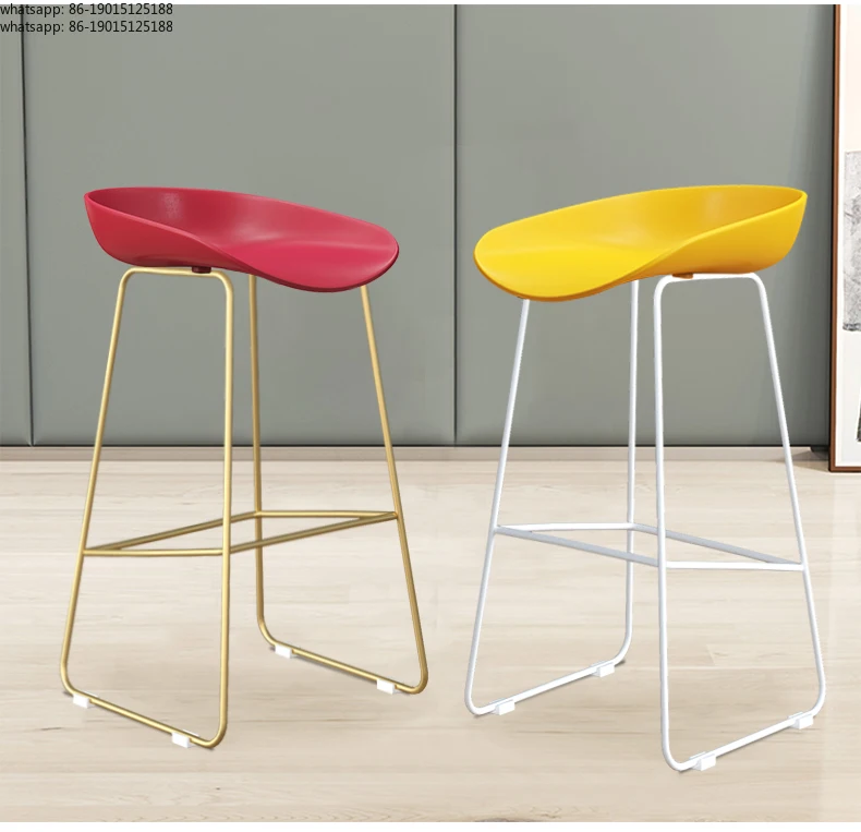 

2026 Bar Stool Wrought Iron Bar Stool Modern Minimalist Home Backrest High Chair Creative Personality Bar Chair