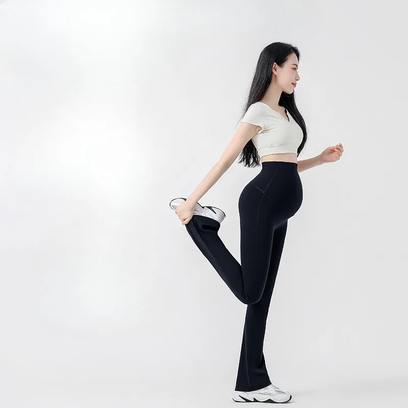 Pregnant Women Yoga Flared Pants Summer Thin Wear Casual Thin Shark Pants Spring and Summer New Maternity Pants