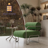 X&D Traditional Style Designer Hotel Homestay Light Luxury Reception Chair Stainless Steel Creative Leisure Bauhaus Single Sofa