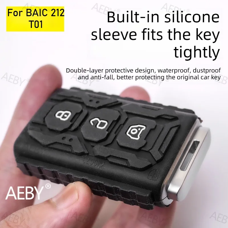 

For BAIC 212 T01 Zinc alloy key bag,Metal keychain cover is anti-fall and anti-scratch,All-inclusive protection,Car accessories