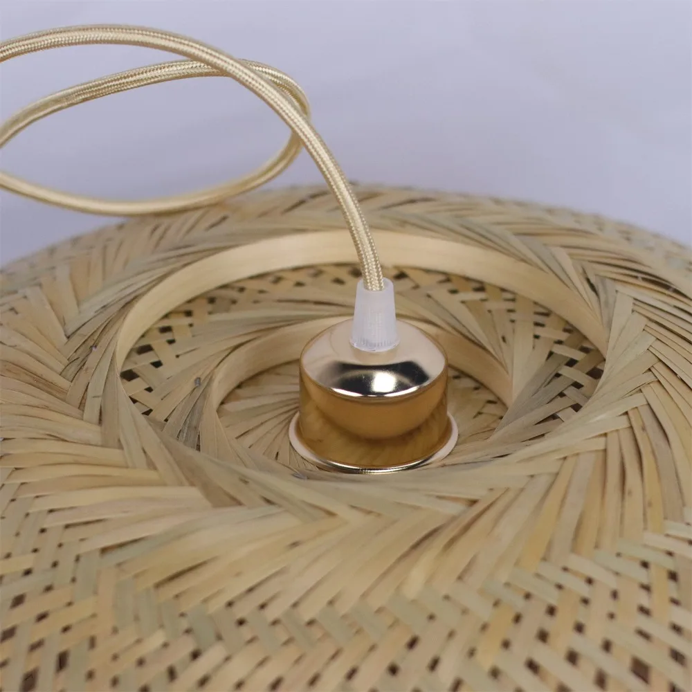 JOYINLED 30/38/45cm Handmade Bamboo Wicker Chandelier Rattan Bamboo Hanging Lamp Creative Design Lighting Woven Pendant Light