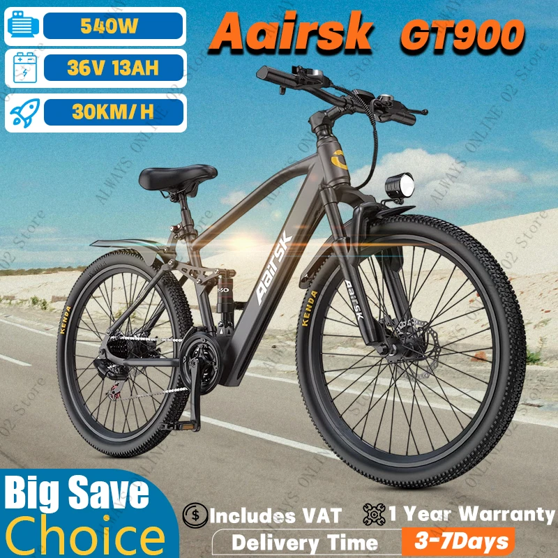 Rower elektryczny Aairsk GT900 Ebike 540W Peak Motor 36V 13Ah z EU za $551.85 / ~2102zł
