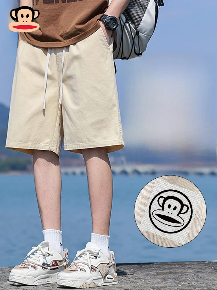 

PaulFrank Loose Fit Pure Cotton ort orts Men's Summer Casual Breathable Thin Five-Quarter Length Monkey Face Pattern