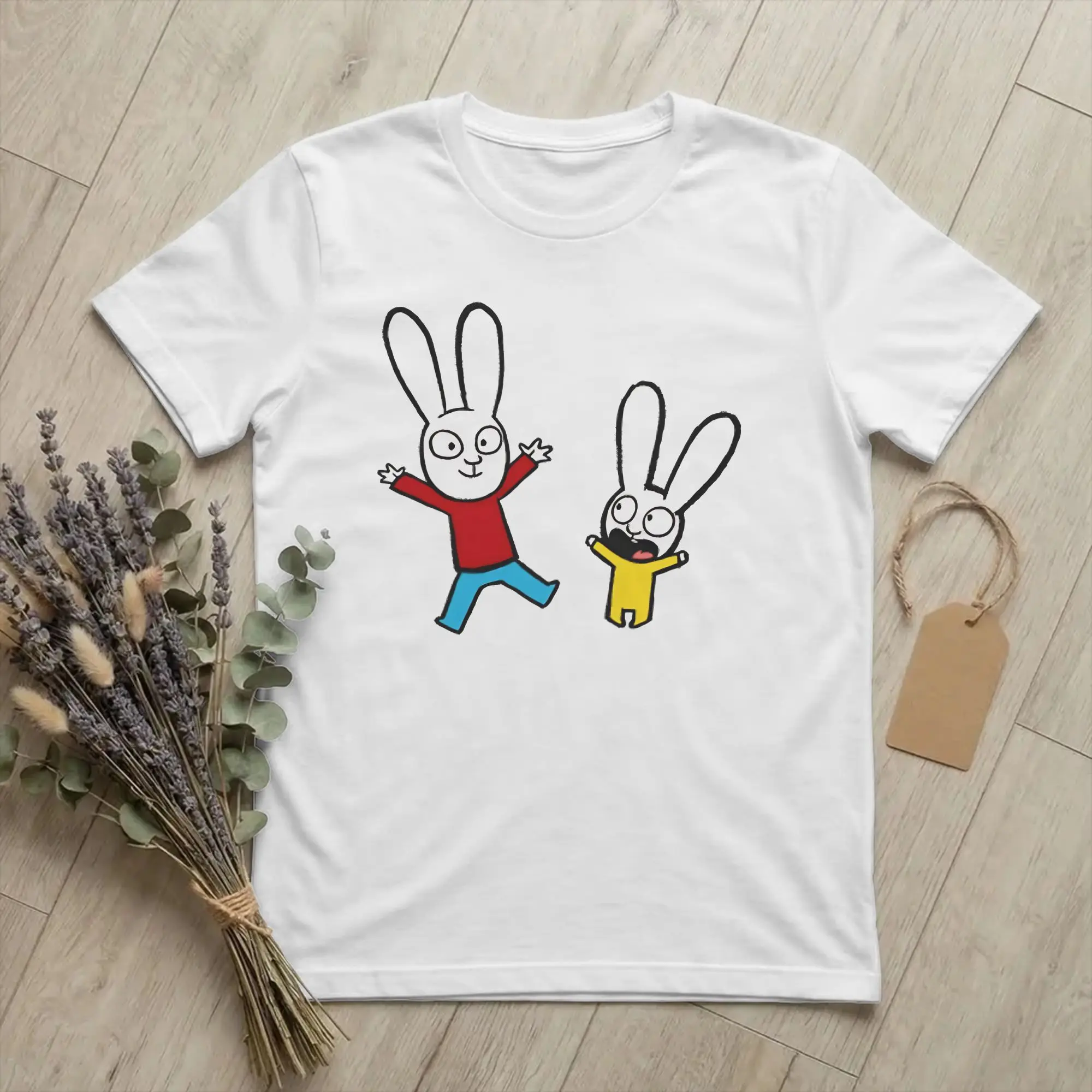 Novelty Simons Super Rabbit Cute Bunny  T-Shirt Men's O-neck Short Sleeve Tops  Cotton Summer Tops