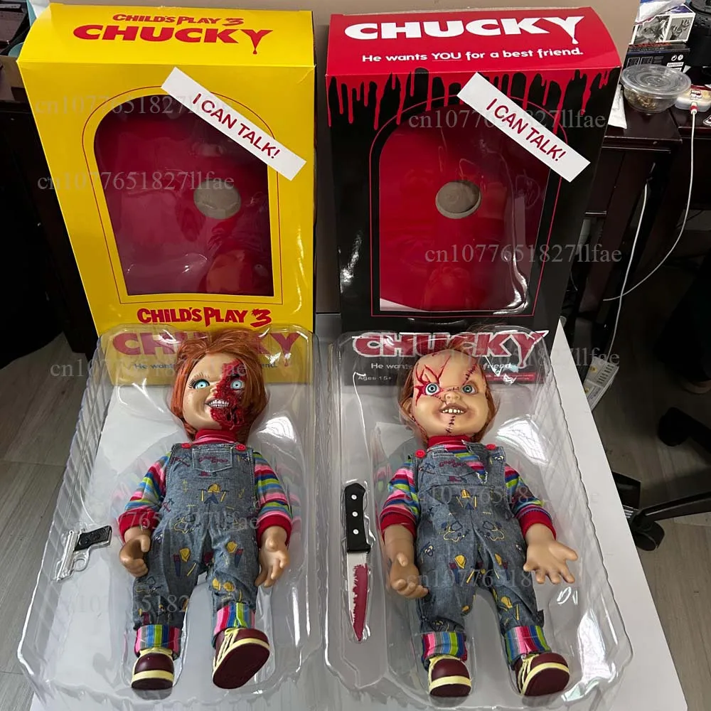 Original NECA Mezco Chucky Figure Child's Play3 Good Child Ghost Voice Can Talk Doll Action Figure Model Toys Joint Movable