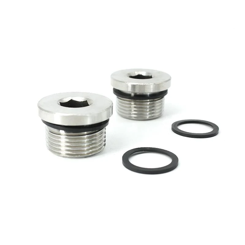 1Pcs 304 Stainless Steel Lnner Six Angle with Flange Oil Plug M8/10/12/14/16/18/20/22/24/27~M48 Male Threaded Ring Sealing Plug