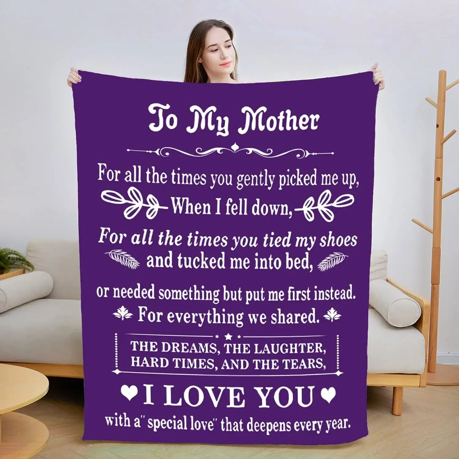 A unique gift for mom,I love your mom blanket gift,a Christmas birthday gift for mom,a soft mom blanket for sofas beds,and sofas